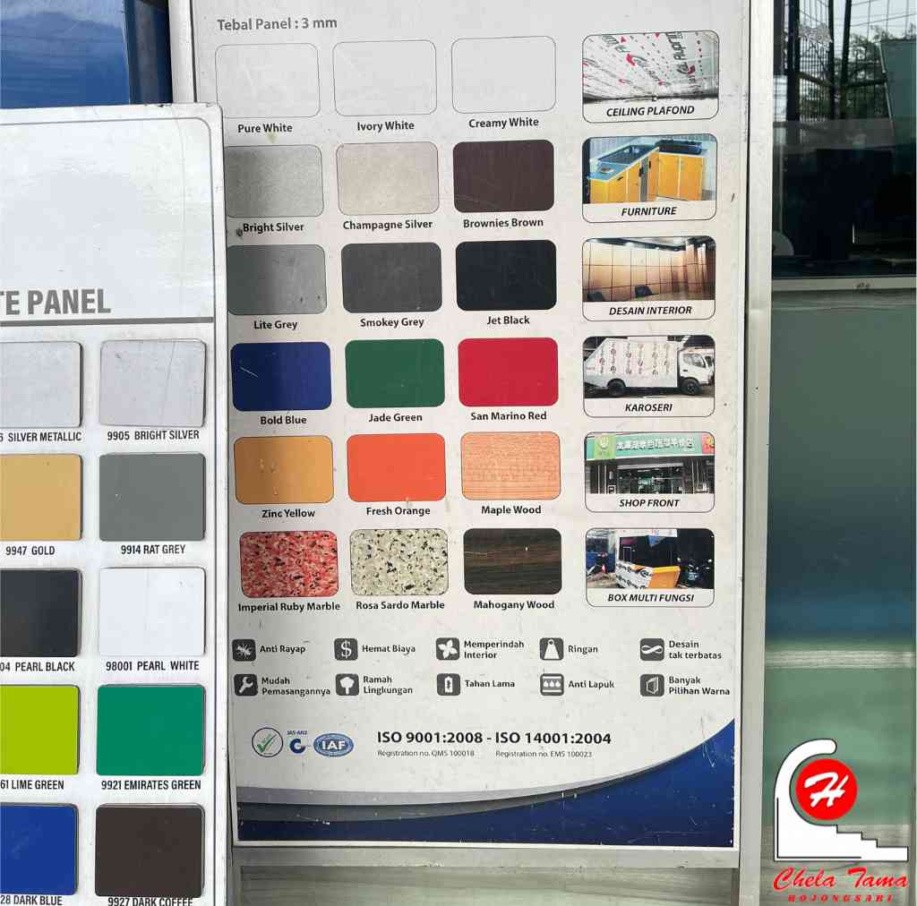 Aluminium Composite Panel ACP untuk pelapis fasad gedung dan interior
